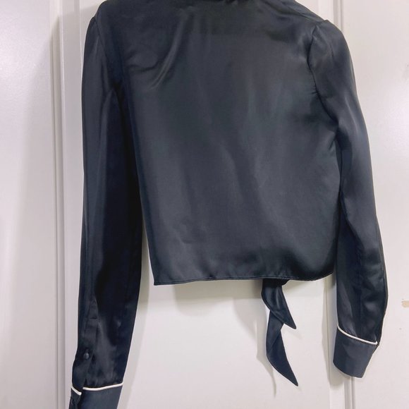 Aritzia Wilfred Tie Front Blouse Peaufiner Blouse XXS - Picture 4 of 6